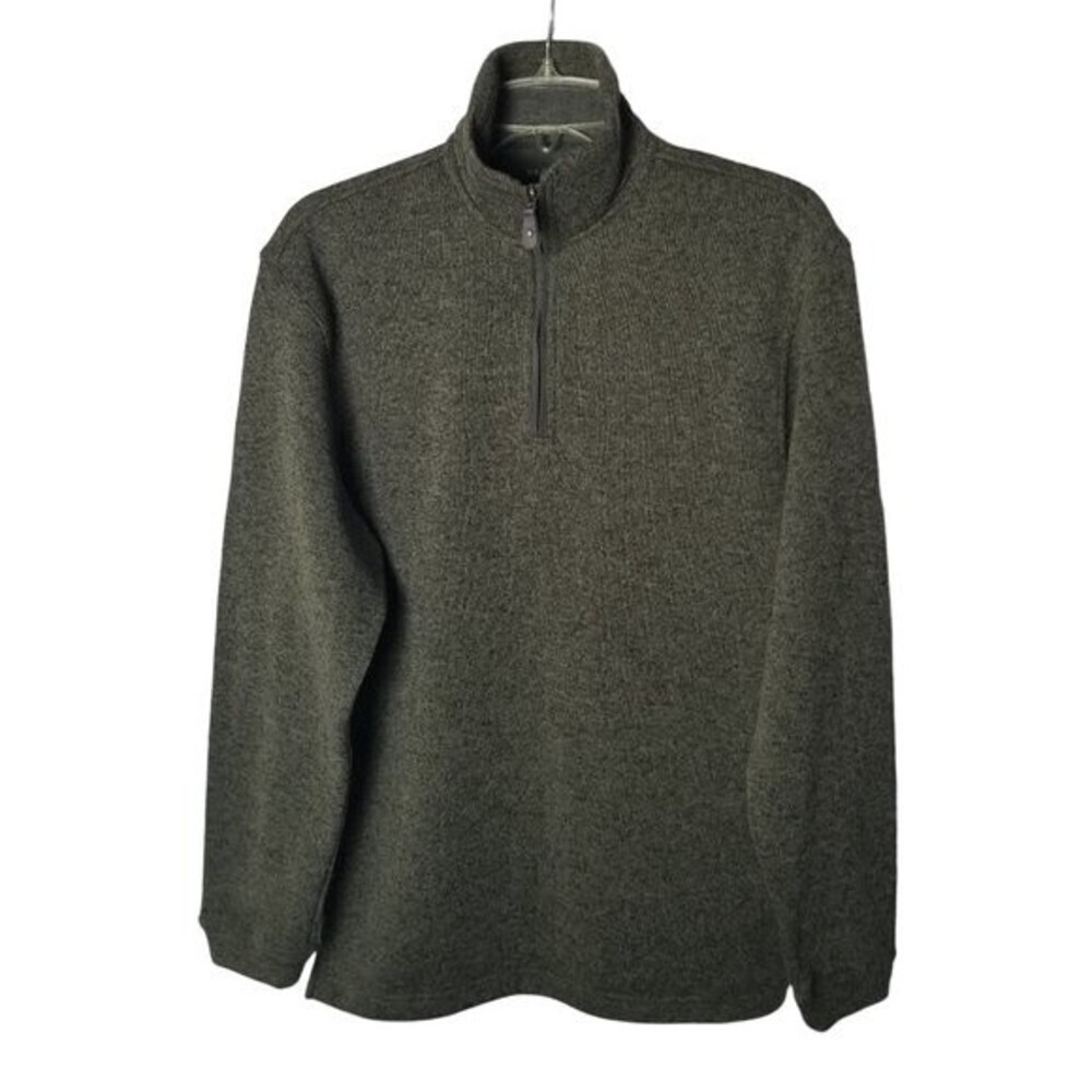 Haggar In Motion Quarter-Zip Olive Heather‎ Pullover